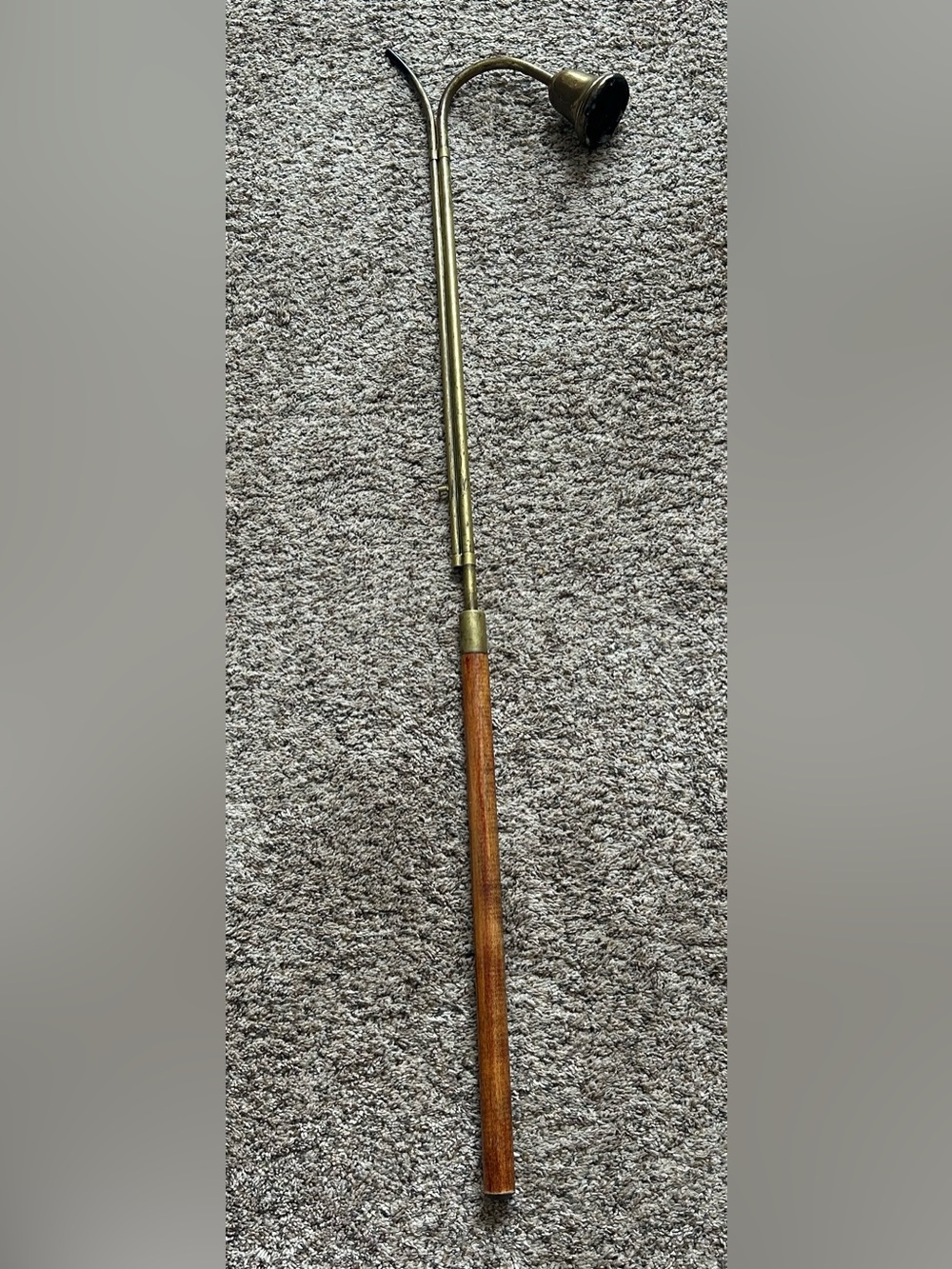 Vintage 42” Wood & Brass Church Altar Bell Candle Snuffer
